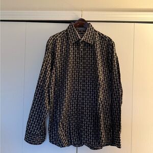 Geometric Patterned Button-Up Shirt